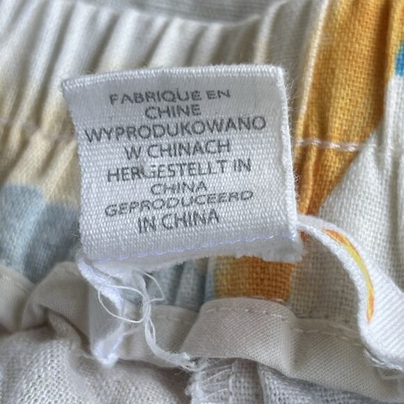 C&C‎ California Womens Shorts Size 14 Tropical Palm Leaf 100% Linen Pull-On - Picture 6 of 10